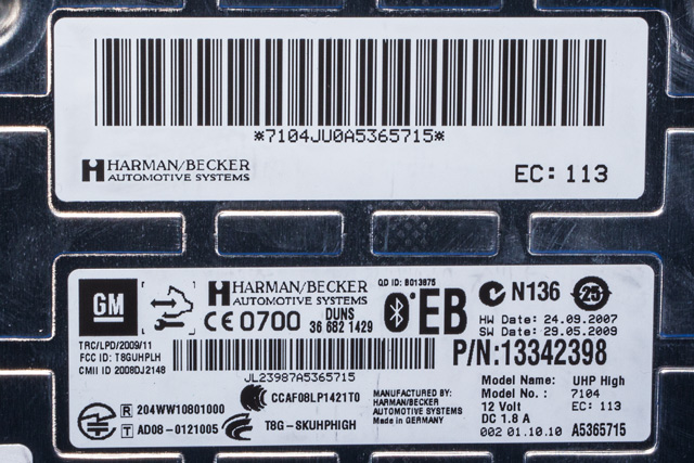 Styreenhet bluetooth til Opel Insignia A 2009-2014  (GM|13 342 398|)