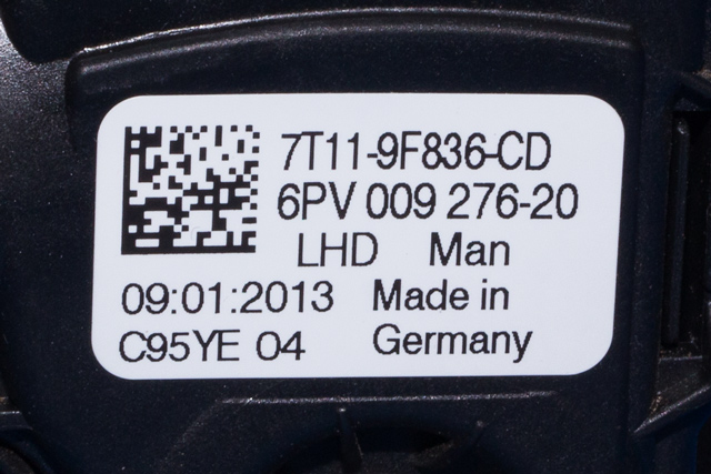 Pedal gass til Ford Transit Connect 2009-2013 (Type I, Fase 2) (HELLA|6PV 009 276-20|7T11-9F836-CD|)