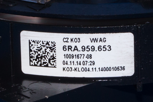Airbag slepering til VW E-Up 2013-2019 (VAG|6RA 959 653|)