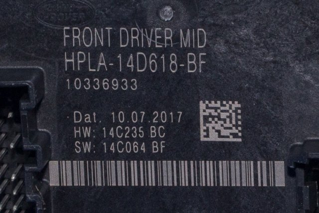 Styreenhet dør venstre foran til Land Rover Discovery 2017-->> (Type V)  (LAND ROVER|HPLA-14D618-BF|)