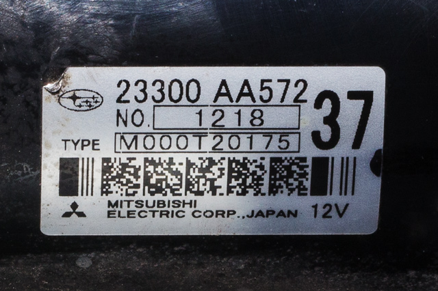 Starter til Subaru Forester 2008-2013 (Type III) (MITSUBISHI|M000T20175|23300-AA572|)