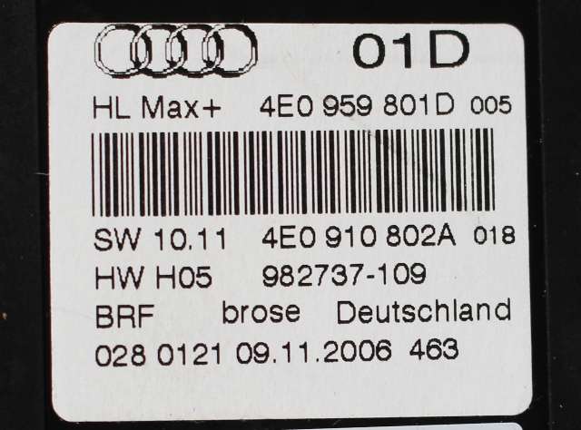 Ruteheis venstre bak til Audi A8 2003-2010 (Type II) (VAG|4E0 959 801 D|)