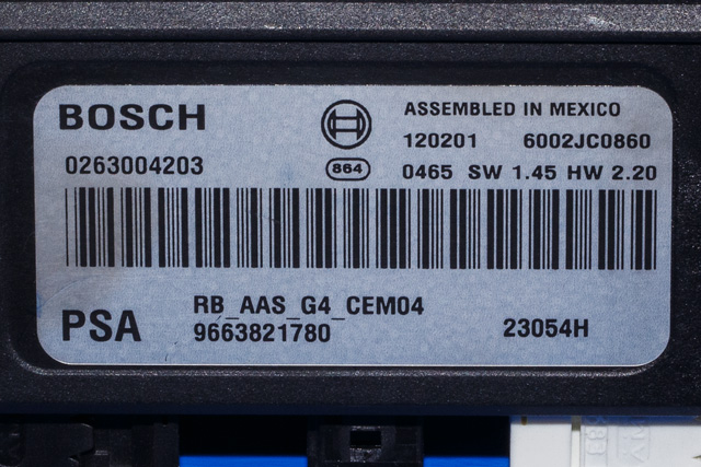 Styreenhet parkering til Citroën C5 2008-2017 (Type II) (BOSCH|0 263 004 203|96 638217 80|)