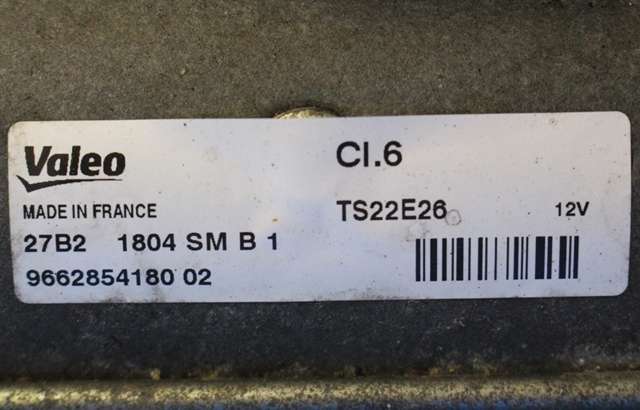 Starter diesel til Citroën C5 2008-2017 (Type II)  (VALEO|TS22E26|96 628541 80|)
