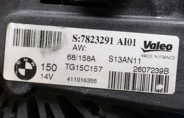 Dynamo diesel til Mini One/Cooper 2007-2014 (R55-57) (R55-57) (VALEO|TG15C157|7 823 291. 14 VOLT - 150 AMP|)