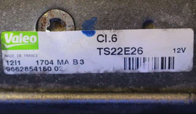 Starter diesel til Citroën C4 2011-2017 (Type II)  (VALEO|TS22E26|96 628541 80|)
