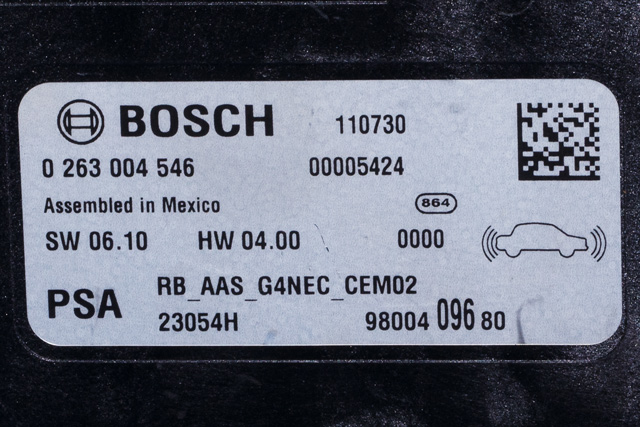 Styreenhet parkering til Citroën C4 2011-2017 (Type II)  (BOSCH|0 263 004 546|98 004096 80|)