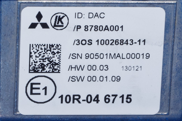 Kamera til Mitsubishi Outlander 2012-2015 (Type III, Fase 1)  (MITSUBISHI|8780A001|)