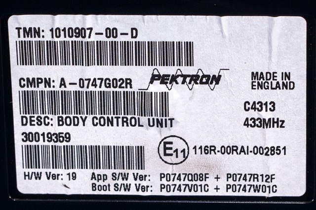 Styreenhet comfort (BCM) til Tesla Model S 2013-2016 (Fase 1)  (TESLA|1010907-00-D|)