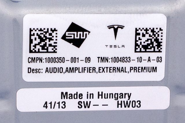 Bilstereo forsterker til Tesla Model S 2013-2016 (Fase 1) (TESLA|1004833-10-A|)