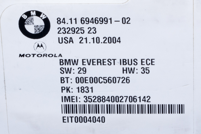 Styreenhet bluetooth til BMW X3 2003-2006 (Fase 1) (E83) (E83) (BMW|6 946 991|)