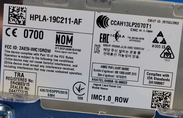 Bilstereo navigasjon til Land Rover Discovery 2017-->> (Type V)  (LAND ROVER|HPLA-19C211-AF|)