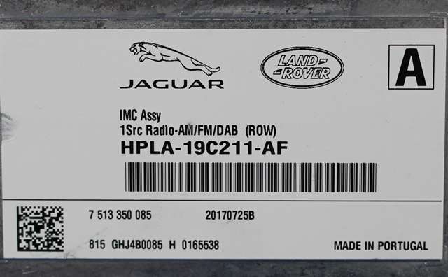 Bilstereo navigasjon til Land Rover Discovery 2017-->> (Type V)  (LAND ROVER|HPLA-19C211-AF|)