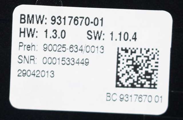 Varmeapparat betjening til BMW 5-Serie 2010-2017 (F10/F11) (F10/F11) (BMW|9 317 670|)