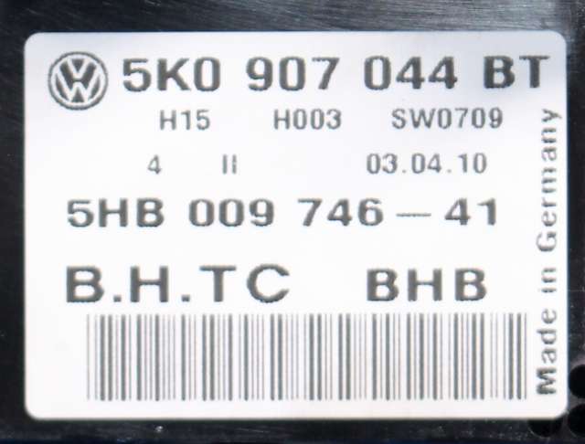 Varmeapparat betjening til VW Golf VI 2008-2012  (HELLA|5HB 009 746-41|5K0 907 044 BT|)