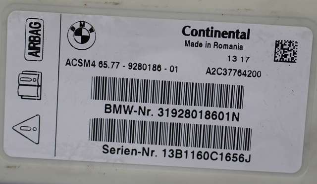 Airbag elektronikk til BMW 5-Serie 2010-2017 (F10/F11) (F10/F11) (BMW|31.92-8 018 601|)
