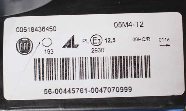 Frontlykt venstre halogen til Fiat Panda 2013-->> (Type III)  (FIAT|518436450|)