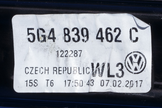 Ruteheis høyre bak til VW Golf VII 2017-2020 (Fase 2) (VAG|5G4 839 462 C|)