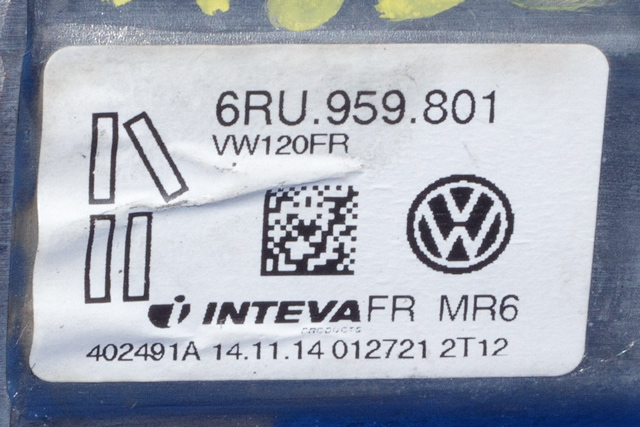 Ruteheis høyre foran til VW E-Up 2013-2019 (VAG|6RU 959 801|)