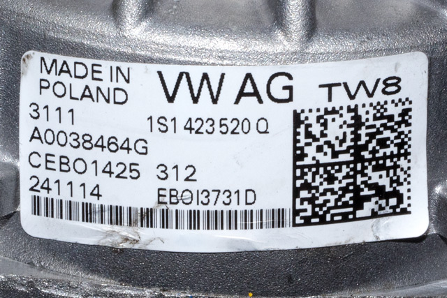 Rattaksel elektrisk servo til VW E-Up 2013-2019  (VAG|1S1 423 520 Q|)