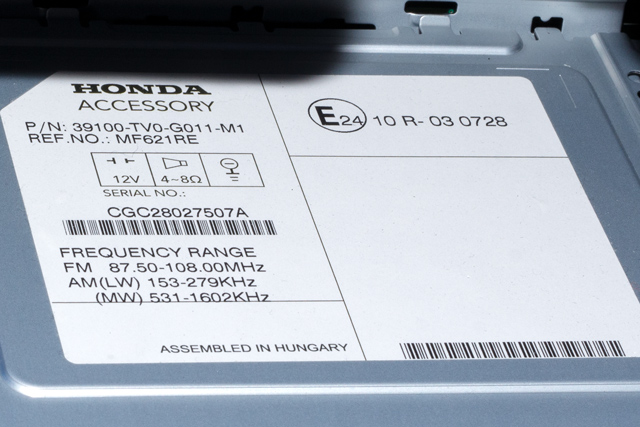 Bilstereo til Honda Civic 2012-2015 (Type IX, Fase 1)  (HONDA|39100-TV0-G011|)