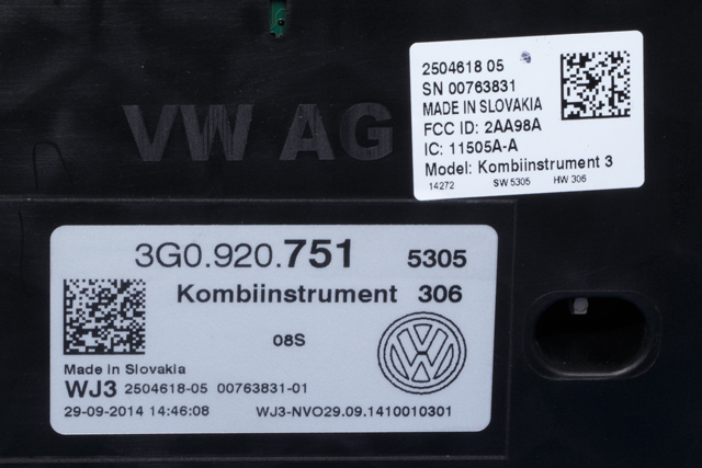 Instrumentpanel til VW Passat 2015-2019 (Fase 1) (B8) (B8) (VAG|3G0 920 751|)