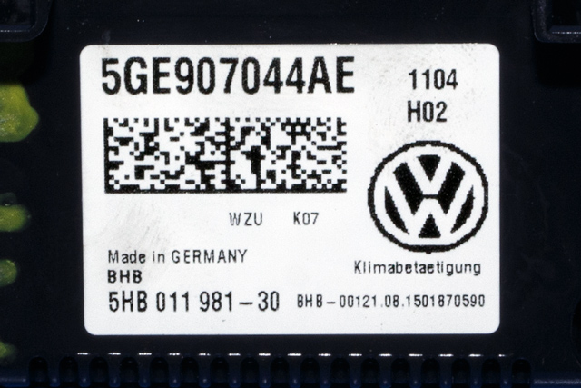 Varmeapparat betjening til VW Golf VII 2012-2017 (Fase 1)  (VAG|5GE 907 044 AE|)