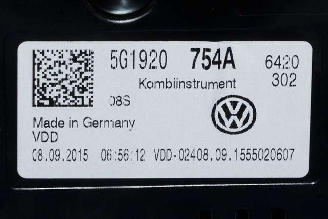 Instrumentpanel til VW Golf VII 2012-2017 (Fase 1) (VAG|5G1 920 754 A|)
