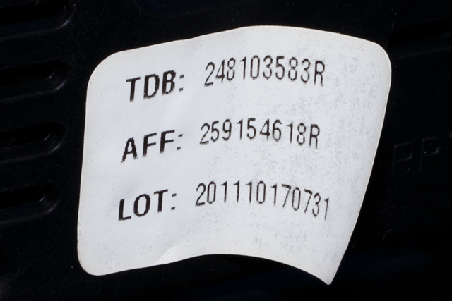 Instrumentpanel til Renault Scenic 2009-2016 (Type III) (RENAULT|2481 03583 R|)