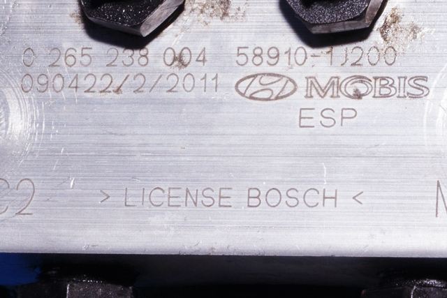 ABS sentral til Hyundai i20 2009-2014 (Type I) (BOSCH|0 265 238 004|58910-1J200|)
