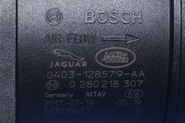 Luftmengde/luftmassemåler til Land Rover Discovery 2017-->> (Type V) (BOSCH|0 280 218 307|G4D3-12B579-AA|)