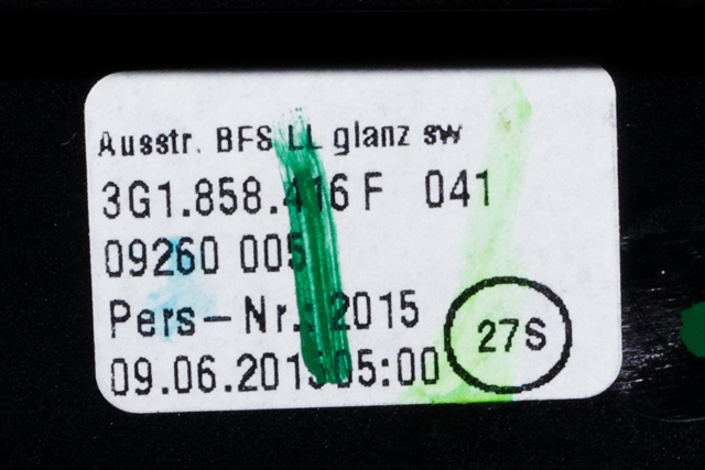 Dashbord friskluftdyse høyre til VW Passat 2015-2019 (Fase 1) (B8) (B8) (VAG|3G1 858 416 F|)