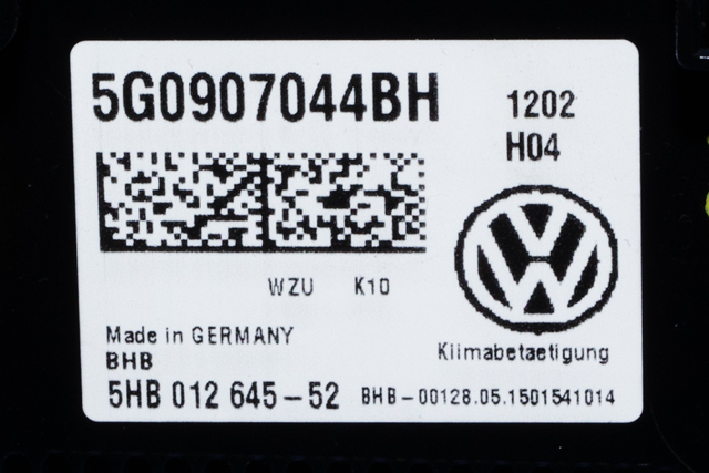 Varmeapparat betjening til VW Passat 2015-2019 (Fase 1) (B8) (B8) (VAG|5G0 907 044 BH|)