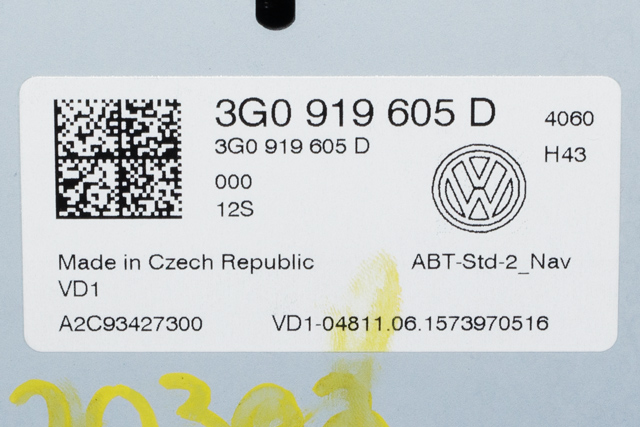 Bilstereo navigasjon betjeningspanel til VW Passat 2015-2019 (Fase 1) (B8) (B8) (VAG|3G0 919 605 D|)