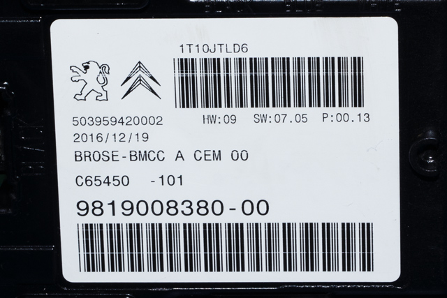Styreenhet diverse til Citroën C4, Picasso 2013-2018 (Type II) (CITROEN|9819008380-00|)