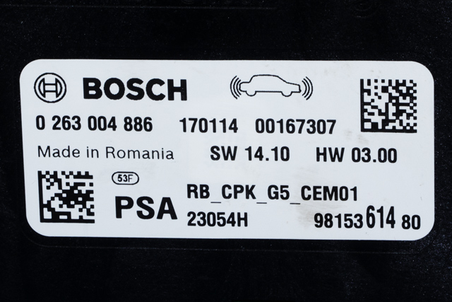 Styreenhet parkering til Citroën C4, Picasso 2013-2018 (Type II)  (BOSCH|0 263 004 886|98 153614 80|)