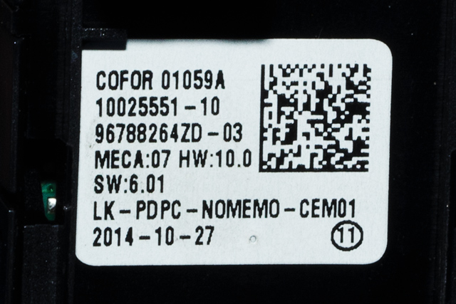 Bryter ruteheis førerdørspanel til Peugeot 308 2013-2021 (Type II) (PEUGEOT|96 788264 ZD-03|)