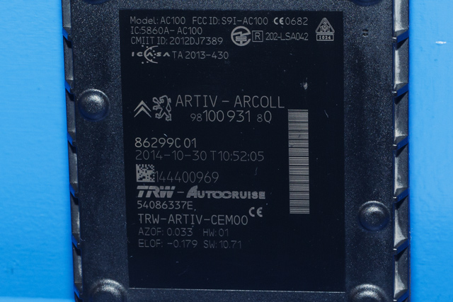 Sensor radar til Peugeot 308 2013-2021 (Type II)  (PEUGEOT|98 100931 80|)