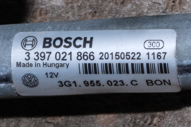 Viskermotor frontrute komplett m/overføring til VW Passat 2015-2019 (Fase 1) (B8) (B8) (VAG|3G1 955 023 C|3G1 955 119 A|)