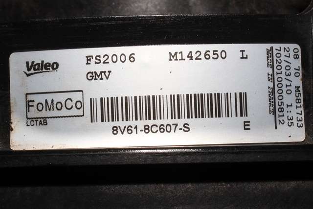 Kjølevifte til Mazda 3 2009-2013 (Type II) (VALEO|M142650 L|8V61-8C607-S|)