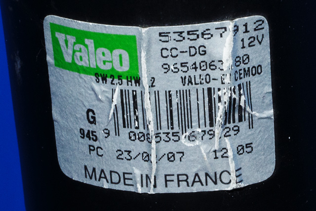 Viskermotor foran venstre til Citroën C4, Picasso 2006-2013 (Type I)  (VALEO|53567912|96 540631 80|)