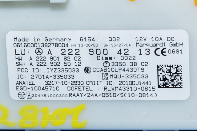 Styreenhet diverse til Mercedes GLC 2015-2022 (X253) (X253) (MERCEDES|A 222 900 42 13|)