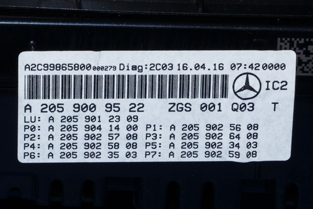 Instrumentpanel til Mercedes GLC 2015-2022 (X253) (X253) (MERCEDES|A 205 900 95 22|)
