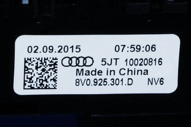 Bryter nødblink til Audi A3 2012-2016 (Type III, Fase 1)  (VAG|8V0 925 301 D|)