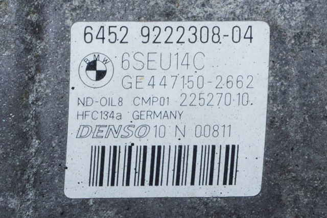Aircondition kompressor til BMW 1-Serie 2011-2015 (Fase 1) (F20/F21) (F20/F21) (DENSO|447150-2662|64.52-9 222 308|)