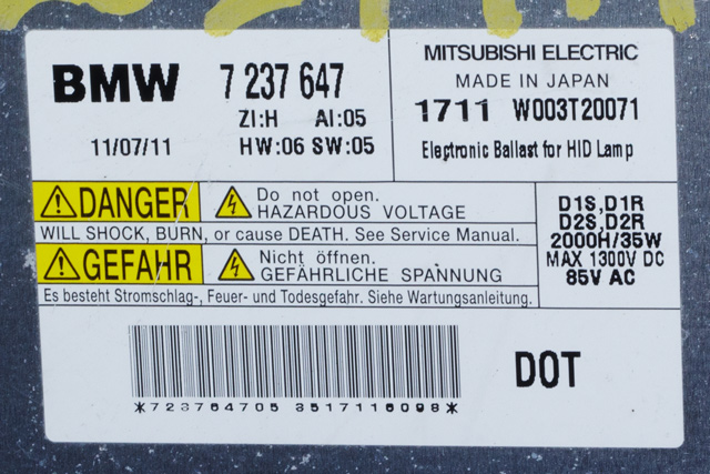 Styreenhet xenon/ballast til BMW 1-Serie 2011-2015 (Fase 1) (F20/F21) (F20/F21) (BMW|7 237 647|)