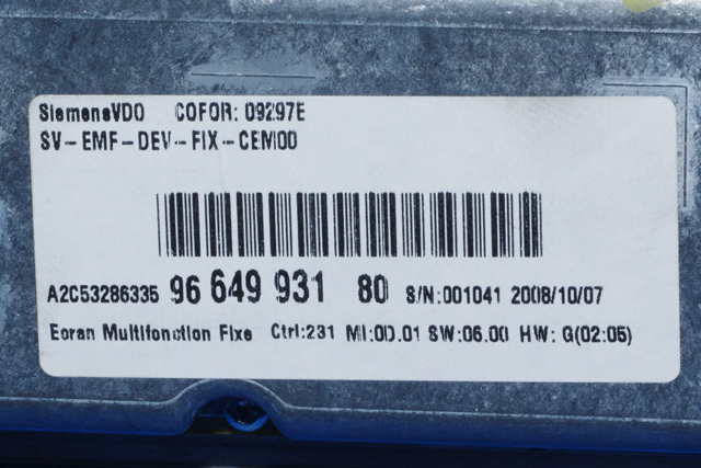 Bilstereo navigasjon skjerm til Citroën C5 2008-2017 (Type II) (CITROEN|96 649931 80|)