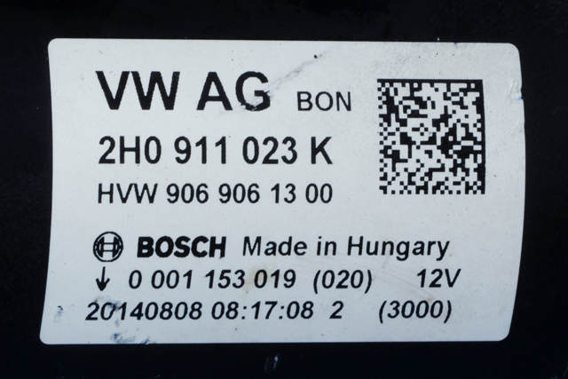Starter diesel til VW Crafter 2011-2016 (Type I, Fase 2)  (BOSCH|0 001 153 019|2H0 911 023 K|)