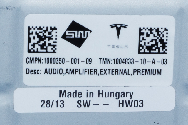 Bilstereo forsterker til Tesla Model S 2013-2016 (Fase 1)  (TESLA|1004833-10-A|)