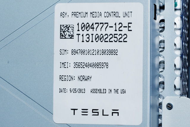 Multimedia display (MCU - Media Controller Unit) til Tesla Model S 2013-2016 (Fase 1) (TESLA|1004777-12-E|)